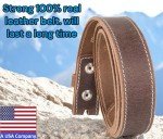 Classic Vintage One-Piece Leather Belt with Snaps