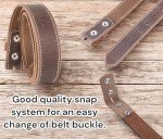 Classic Vintage One-Piece Leather Belt with Snaps