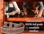 Classic Vintage One-Piece Leather Belt with Snaps