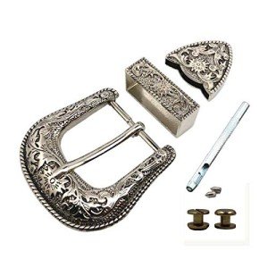 Vintage Western Cowboy Antique Silver Belt Buckle 38MM
