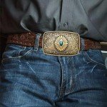 Vintage Turquoise Cowboy Belt Buckle for Jeans
