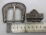 Vintage Western Cowboy Antique Silver Belt Buckle 38MM