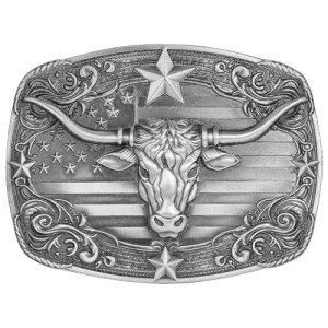 Vintage Cowboy Longhorn Bull Belt Buckle