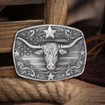 Vintage Cowboy Longhorn Bull Belt Buckle