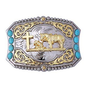 Vintage Turquoise Western Belt Buckle for Men & Women