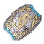 Vintage Turquoise Western Belt Buckle for Men & Women