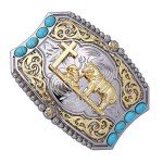 Vintage Turquoise Western Belt Buckle for Men & Women