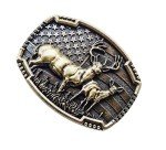 Patriotic Vintage Deer Belt Buckle for Men