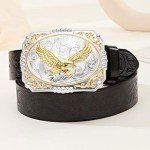 Golden Soaring Eagle Vintage Western Belt Buckle