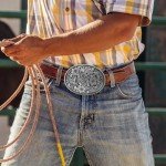 Vintage Floral Engraved Oval Rope Belt Buckle
