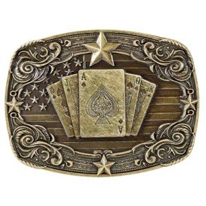 Vintage Western Belt Buckle - Cowboy & Cowgirl