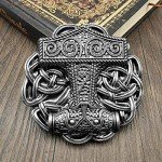 Vintage Viking Style Silver Tone Belt Buckle