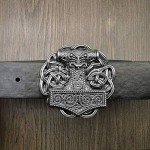 Vintage Viking Style Silver Tone Belt Buckle