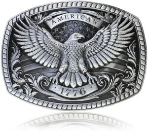 Vintage American Flag Cowboy Belt Buckle - 1776 Design