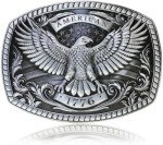 Vintage American Flag Cowboy Belt Buckle - 1776 Design