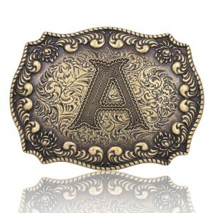 Custom Vintage Cowboy Initial Belt Buckle (A)