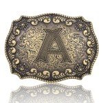 Custom Vintage Cowboy Initial Belt Buckle (A)