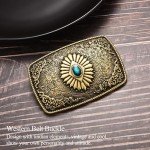 Vintage Turquoise Cowboy Belt Buckle for Jeans