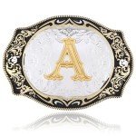 Vintage Cowboy Belt Buckle with Initials A-Z