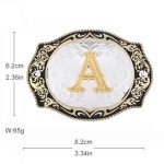 Vintage Cowboy Belt Buckle with Initials A-Z