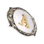 Vintage Cowboy Belt Buckle with Initials A-Z