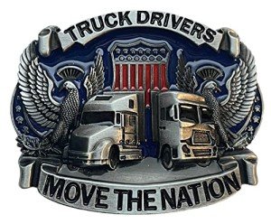 Western USA Flag Truck Driver Vintage Belt Buckle