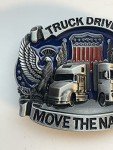 Western USA Flag Truck Driver Vintage Belt Buckle