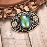Vintage Western Cowboy Cowgirl Green Stone Belt Buckle