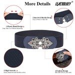 Vintage Elastic Wide Waist Belts with Retro Buckles