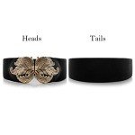 Elegant Vintage Leaf Buckle Wide Stretch Belt