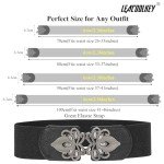 Vintage Elastic Wide Waist Belts with Retro Buckles