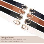 Vintage Skinny Elastic Belts with Gold Buckles - 4 Pack