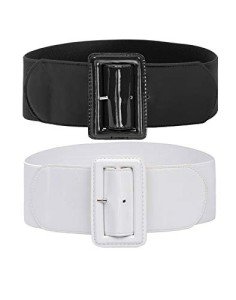 Retro Metal Buckle Waist Cinch Belts - 2 Pack