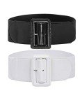 Retro Metal Buckle Waist Cinch Belts - 2 Pack
