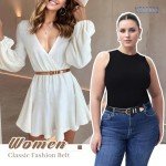 Vintage Skinny Leather Belts with Gold & Silver Buckles