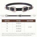 Ladies Vintage Western Style Black Leather Belt