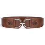 Vintage Women's Stretchy Wide Belt with Chunky Buckle