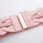 Vintage Pink Wide Waist Cinch Belt for Women