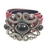 Floral Engraved Oval Turquoise Western Belt Buckle