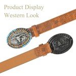 Turquoise Longhorn Bull Vintage Western Belt Buckle