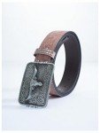 Vintage Pink Western Belt with Square Buckle