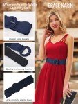 Navy Vintage Stretchy Wide Waist Belt Buckle