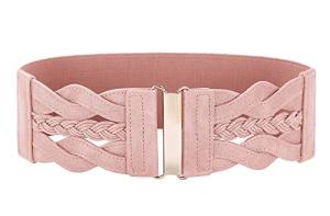 Vintage Pink Wide Waist Cinch Belt for Women