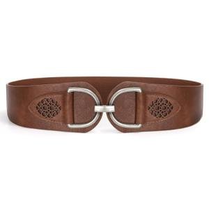 Vintage Women's Stretchy Wide Belt with Chunky Buckle