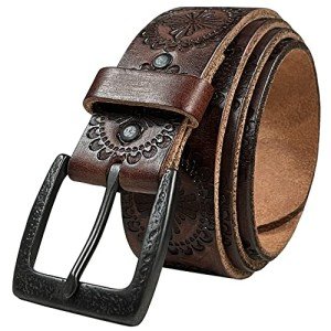 Vintage Western Cowgirl Leather Jean Belt Buckle