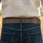 Vintage Distressed Leather Belt Strap - Dark Brown