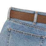 Vintage Distressed Leather Belt Strap - Dark Brown