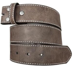 Vintage Distressed Leather Belt Strap with Snaps