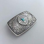 Vintage Silver Plated Southwest Men's Belt Buckle