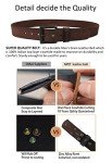 Vintage Distressed Leather Belt Buckle - Coffee